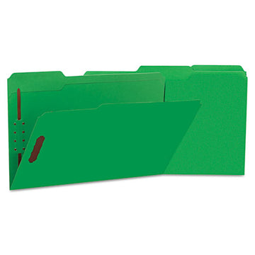 Universal® Deluxe Reinforced Top Tab Folders With Two Fasteners, 1-3-cut Tabs, Legal Size, Green, 50-box freeshipping - TVN Wholesale